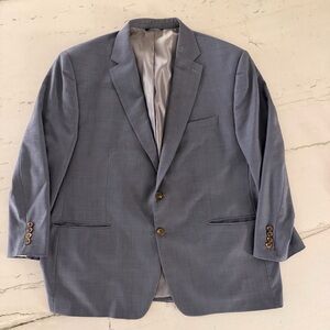 Ralph Lauren Blazer Sport Coat 48R Grey Suit Jacket Wool Dillards